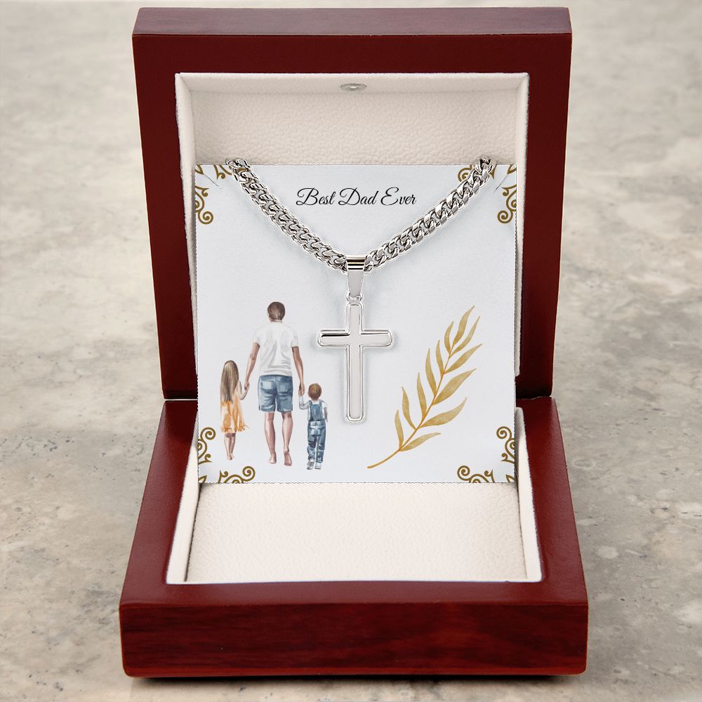 To My Dad | Personalized Father's Day gift for Daddy, Father, and Toddler Message Card, Custom Daddy and Me Print, Birthday Gift for Husband | Cubin Link Pendent |