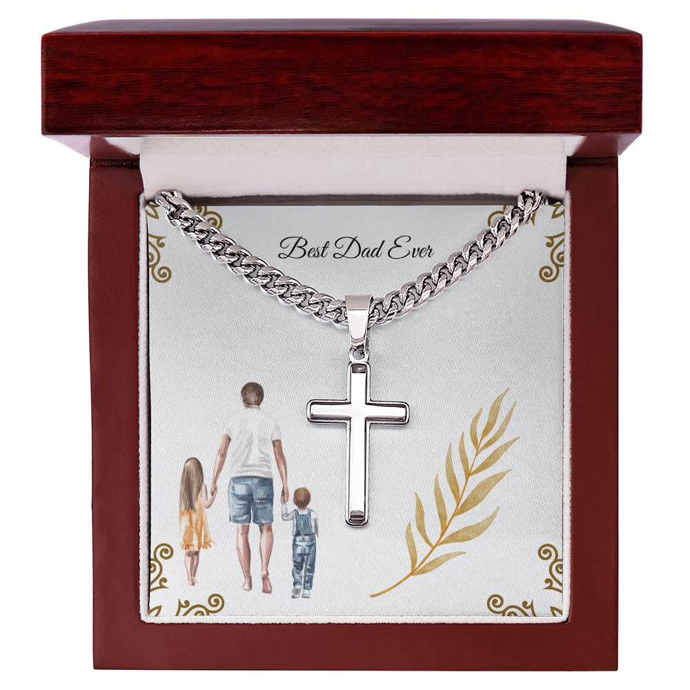 To My Dad | Personalized Father's Day gift for Daddy, Father, and Toddler Message Card, Custom Daddy and Me Print, Birthday Gift for Husband | Cubin Link Pendent |