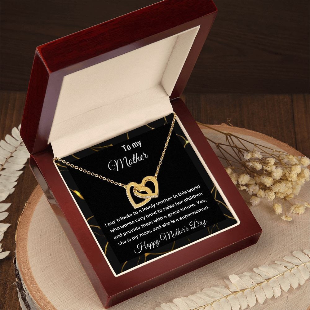 To my mother 11| Interlocking Hearts Necklace | From son/daughter to mother | I Love You Mom