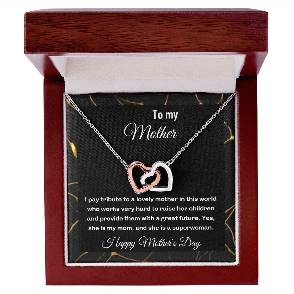 To my mother 11| Interlocking Hearts Necklace | From son/daughter to mother | I Love You Mom
