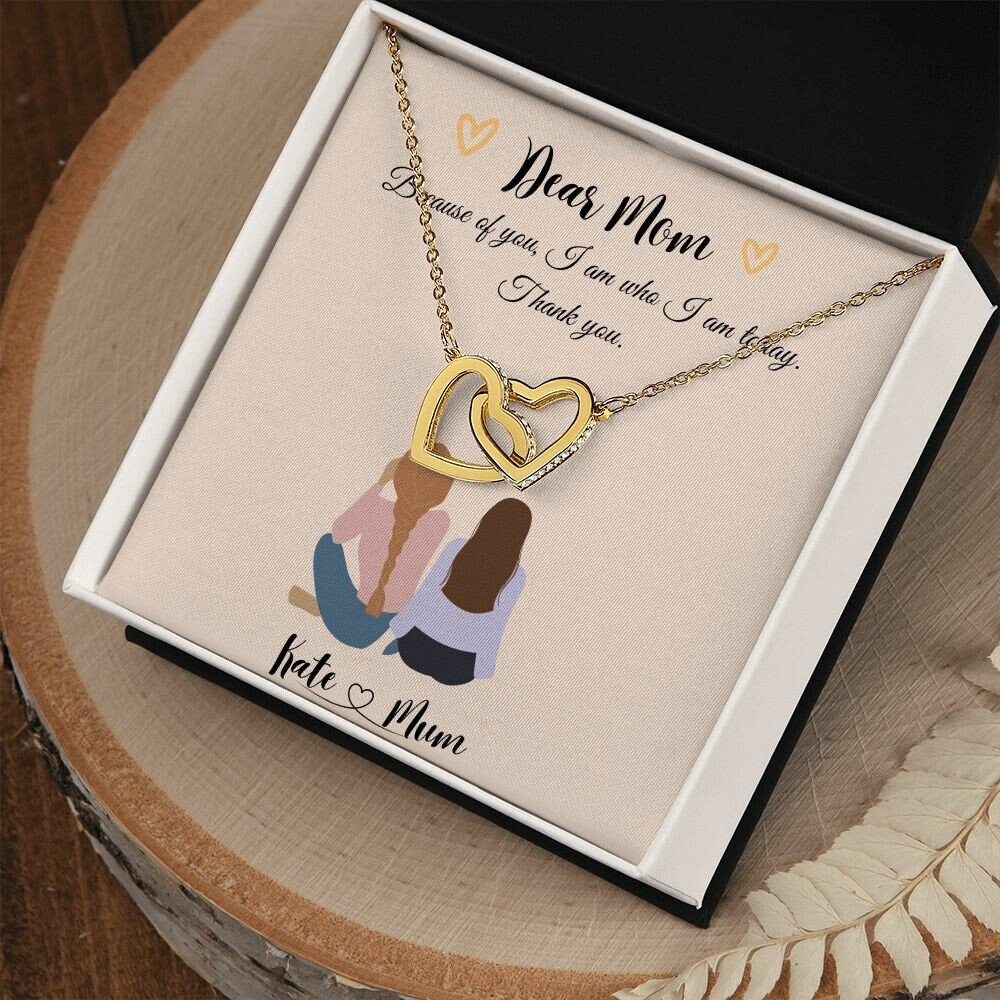 Personalised mother and daughter print, Birthday Gift For Mum, Custom Family, Personalized gifts for mom from daughter| Interlocking Heart|