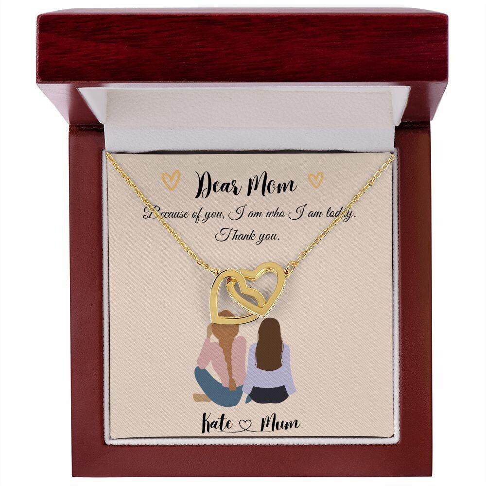 Personalised mother and daughter print, Birthday Gift For Mum, Custom Family, Personalized gifts for mom from daughter| Interlocking Heart|