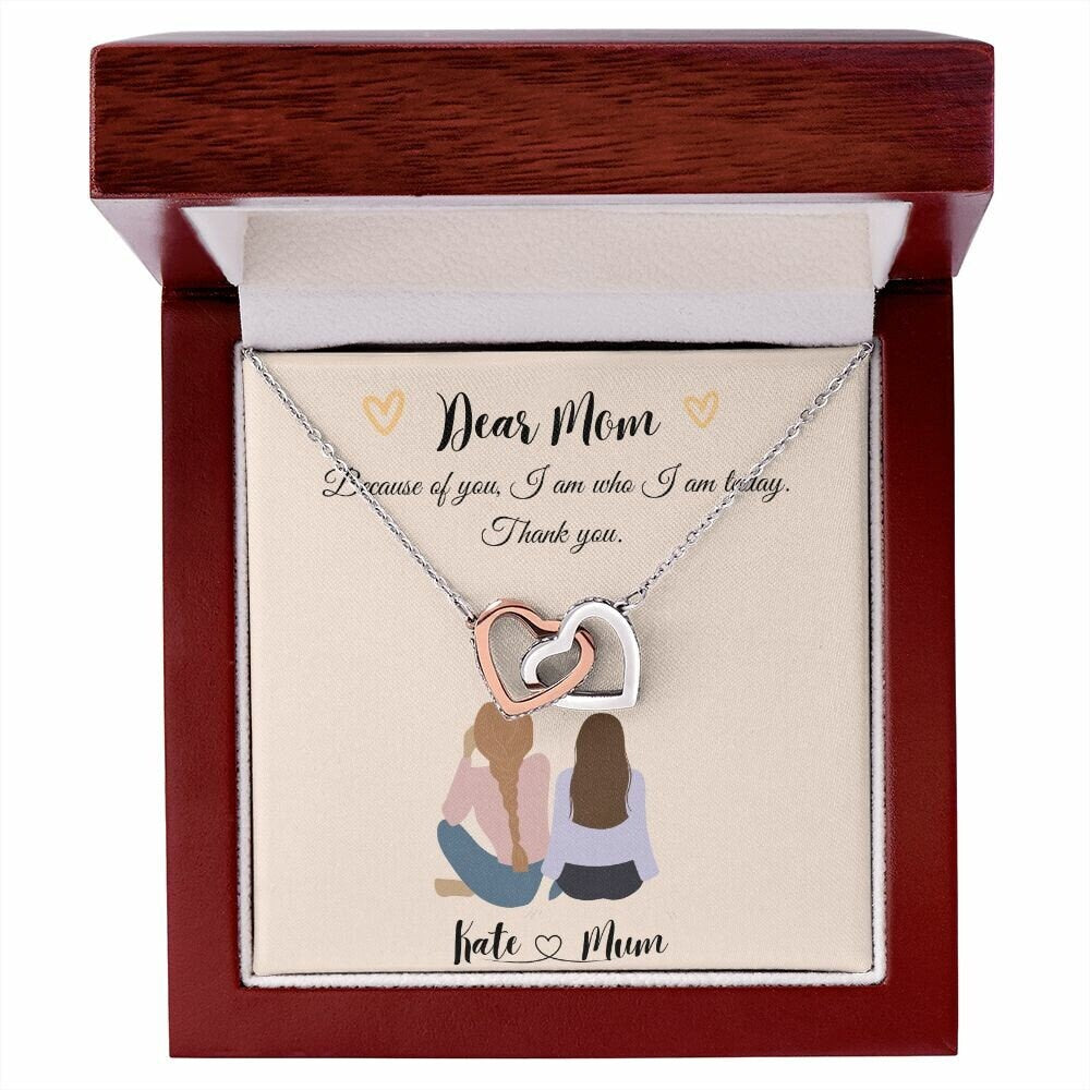 Personalised mother and daughter print, Birthday Gift For Mum, Custom Family, Personalized gifts for mom from daughter| Interlocking Heart|