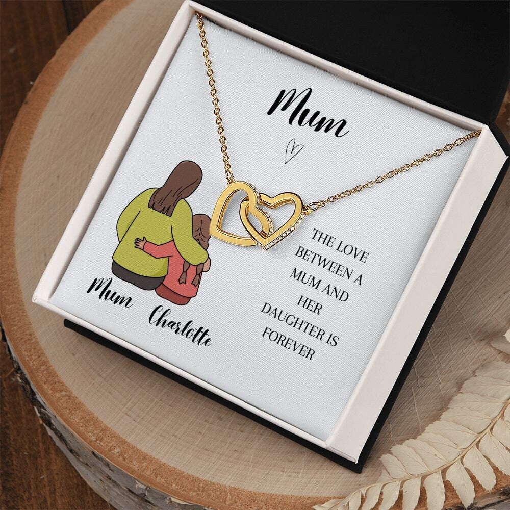 Personalised Mothers Day Gift | Mothers Day Print | Mum Gift || Gift for Mum | Mother and Daughter | Christmas gift for Mum | Interlocking |