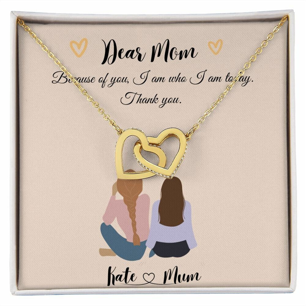 Personalised mother and daughter print, Birthday Gift For Mum, Custom Family, Personalized gifts for mom from daughter| Interlocking Heart|