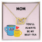Personalised Mum Best-Tea Coaster - Funny Gift For Mother, Birthday Gift, Mothers Day, Gift for mum, bestie, custom coaster gif.Interlocking