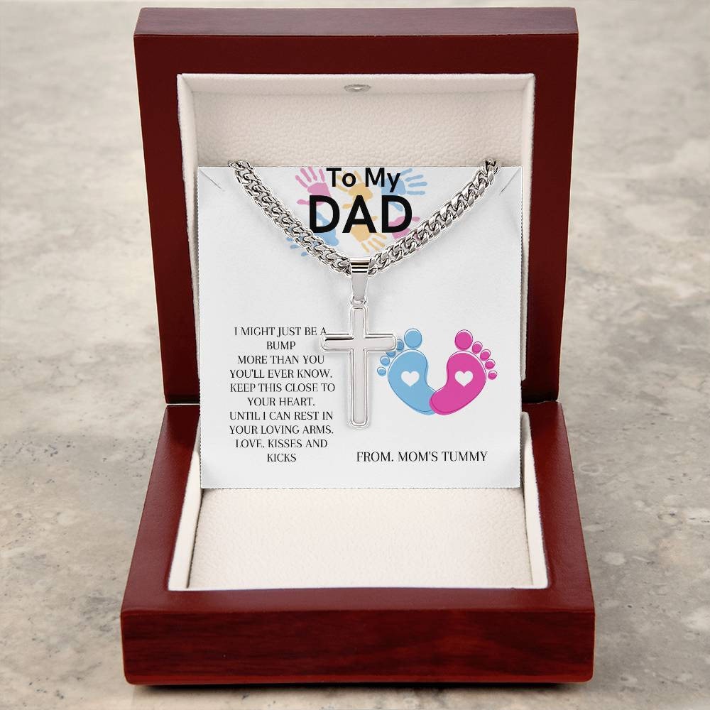 To My Dad Necklace, Cross Necklace, Father's Day Gift, New Dad Gift, Future Father Gift, Dad To Be Necklace, First Time Daddy Gift