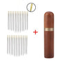 24pcs Self threading Needles Household Stainless Steel Embroidery Sewing Needle & Wooden Needle Case DIY Sewing Tools